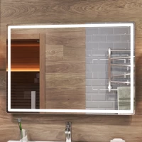 Зеркало Vigo Geometry Comfort 064 100x70 см, с LED-подсветкой, сенсорным выключателем, антизапотеванием