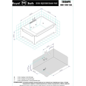 Изображение товара акриловая гидромассажная ванна 184,5x122 см royal bath triumph comfort rb665100co