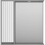 Изображение товара зеркальный шкаф brevita balaton bal-04080-01-01л 77,6x80 см l, с подсветкой, выключателем, белый матовый/серый матовый