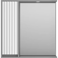 Зеркальный шкаф Brevita Balaton BAL-04080-01-01Л 77,6x80 см L, с подсветкой, выключателем, белый матовый/серый матовый