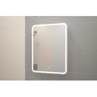 Зеркальный шкаф Misty Элиот МВК018 60x80 см R, с LED-подсветкой, сенсорным выключателем, диммером, белый матовый
