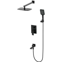 Душевой комплект Wonzon & Woghand Fit WW-88939009A-MB 300x200 мм, со смесителем, черный матовый