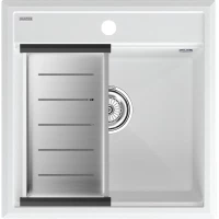 Кухонная мойка Paulmark Stepia PM115051-WH+A375-BS 50x51 см, белый 