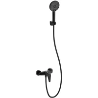 Смеситель для душа Wonzon & Woghand Alfa WW-AE3102-MB с душевым гарнитуром, черный матовый