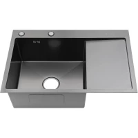 Кухонная мойка Fmark FSC7550Q-L 75x50 см, графит