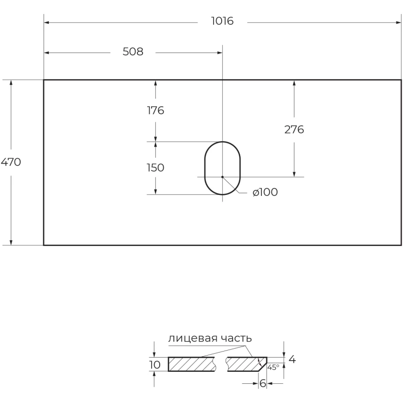 Столешница 101,6 см Cemento Struttura Belbagno KEP-100-CESTR-W0