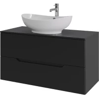 Тумба с раковиной Orange Line Li-100TubMDF+B08-585W 100,4 см, подвесная, со столешницей, черный матовый