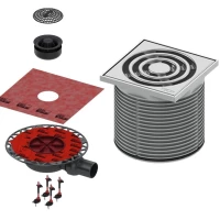 Душевой трап Tece TECEdrainpoint S KDP-S110 105x105/50 мм, с решеткой, перфорированный, хром