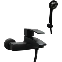 Смеситель для ванны D-Lin D130365-A с душевым гарнитуром, черный матовый