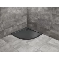Душевой поддон Radaway Doros A Stone Black SDRA9090-01-54S 90x90 см, акриловый, четверть круга, черный