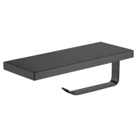 Держатель туалетной бумаги Wonzon & Woghand WW-V2801-MB с полкой для телефона, черный матовый