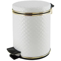 Мусорное ведро 5л, белый золото стеганое Camelos 05WGC-9