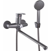 Смеситель для ванны Plstart PL2205-17 универсальный, с душевым гарнитуром, оружейная сталь