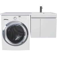 Тумба с раковиной Uperwood Magenta 52490000011 120 см R, подвесная, над стиральной машиной, белый матовый