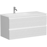 Тумба с раковиной Sancos Folk FL100LW + CN7014 101 см L, подвесная, белый матовый