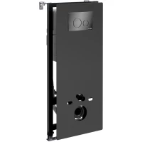 Инсталляция для унитаза WasserKRAFT Abens 20 20TLT.010.ME.BL.PB02 с кнопкой смыва, черный глянец