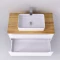 Комплект мебели белый глянец 99,5 см со столешницей бук светлый Jorno Wood Wood.01.100/P/W + Wood.06.100/LW + 0085176 + Wood.02.50/TK - 5