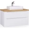 Комплект мебели белый глянец 99,5 см со столешницей бук светлый Jorno Wood Wood.01.100/P/W + Wood.06.100/LW + 0085176 + Wood.02.50/TK - 8
