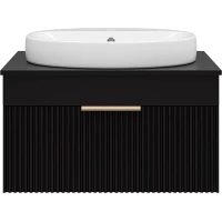Тумба под раковину Brevita Enfida ENF-06070-0241Я 70,7 см, подвесная, со столешницей, черный матовый