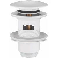 Донный клапан для раковины Rose RS01C с переливом, белый