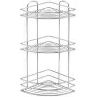 Полка для ванной Tekno-tel BK023SSS 20x20 см, угловая, тройная, серебро