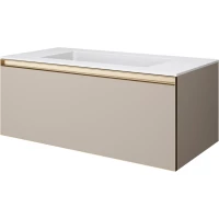 Тумба с раковиной Armadi Art Quatro Daphne 790-M1-100-D-MG + 793-100-W 101 см, подвесная, бежевый матовый