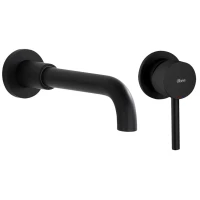 Смеситель для раковины Rea Lungo REA-B0371 встраиваемый, без донного клапана, черный матовый