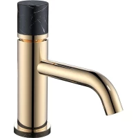Смеситель для раковины Boheme Stick Mramor Black 121-G-MR-BLACK золотой/черный мрамор