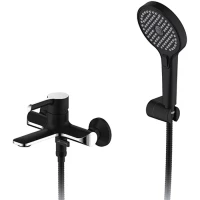 Смеситель для ванны Gappo G3203-6 с душевым гарнитуром, хром/черный