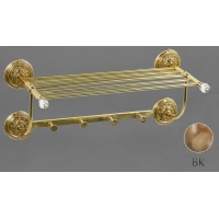 Полка с крючками бронза Art&Max Barocco Crystal AM-2032-Br-C