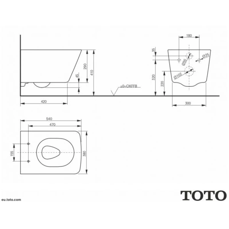 Комплект подвесной унитаз Toto SP CW532Y + TC512F + система инсталляции Villeroy & Boch 92246100 + 92249061