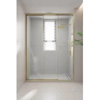 Душевая дверь Veconi Premium Prato PR3/R-160-01-G-C4 160 см R, профиль золотой матовый, стекло прозрачное