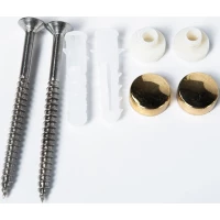 Комплект вертикальных крепежей для унитаза с заглушками цвет золото Cezares CZR-FIX-FLR-G