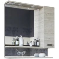 Зеркальный шкаф 69x73,6 см венге/орегон R Sanflor Техас C0000001975