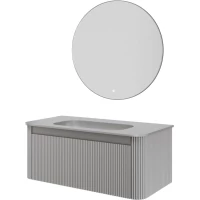 Комплект мебели Armadi Art Voi Luna 782-100-R-L + 786-100-L без отв. + 545-80-CR 102 см, подвесной, серый матовый