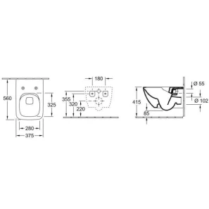 Изображение товара комплект подвесной унитаз villeroy & boch venticello 4611rsr1 + система инсталляции geberit 458.125.11.1