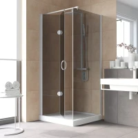 Душевой уголок Vegas Glass GPS-Fis LUX 80*90 01 07 L 80x90 см L, профиль белый, стекло графитовое