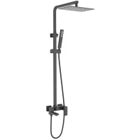 Душевая система Aquatek Либра AQ2640MB 300x200 мм, со смесителем, черный матовый