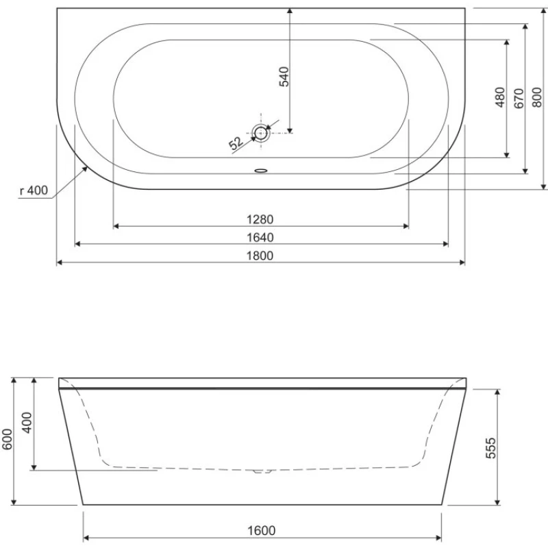 Панель фронтальная 180 см Cezares Metauro METAURO-wall-180-SCR-W37