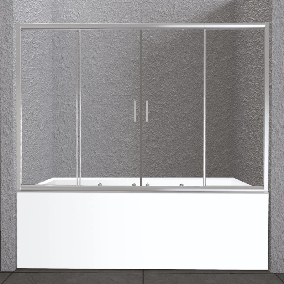 Шторка для ванны 150-180 см BelBagno UNIQUE-VF-2-150/180-140-C-Cr прозрачное душевая шторка на ванну veconi palau pl 77r 700x1500 мм прозрачное стекло 6 мм