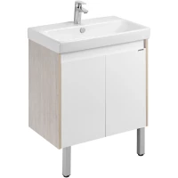 Тумба с раковиной белый глянец/дуб верона 70,5 см Акватон Сканди Doors 1A2789K0SDB20