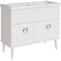 Тумба под раковину ASB-Woodline Риола 12412 Б 98,2 см, напольная, белый матовый