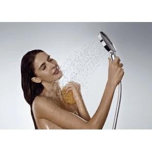 Изображение товара душевая система хром/белый hansgrohe raindance select s 300 2jet showerpipe 27133400