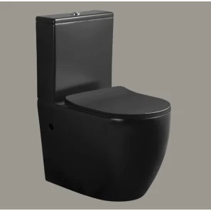 Изображение товара унитаз-компакт cerutti spa orlter ct9866 безободковый, с сиденьем микролифт, черный матовый