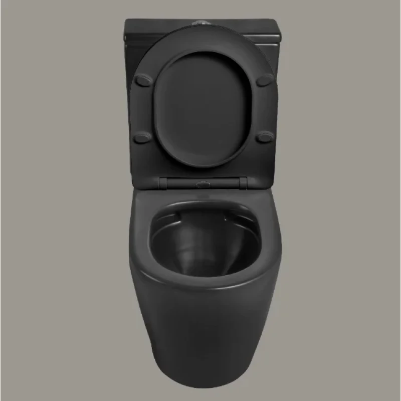 Унитаз-компакт Cerutti Spa Orlter CT9866 безободковый, с сиденьем микролифт, черный матовый