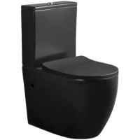 Унитаз-компакт Ceruttispa Orlter CT9866 безободковый, с сиденьем микролифт, черный матовый