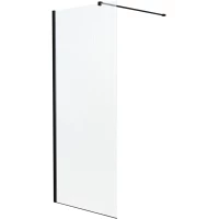 Душевая перегородка Knotlor Velum WI090CG1BL 90 см, профиль черный матовый, стекло рифленое