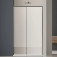 Душевая дверь Vincea Soft 2 VDS-3SO2130CLGM 130 см, профиль вороненая сталь, стекло прозрачное