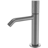 Смеситель для раковины Vincea Aura VBF-6AU1GM без донного клапана, вороненая сталь