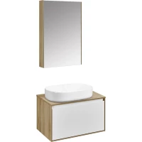 Комплект мебели дуб эльвезия/белый глянец 69 см Акватон Либерти 1A279801LYC70 + 1A281203LYC70 + 1A73313KLK010 + 1A279302LYC70